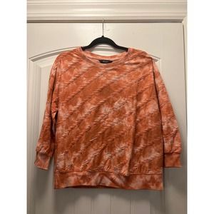 Simply Vera Women’s Tie Dye Textured Crewneck Sweatshirt Top Size M Orange‎